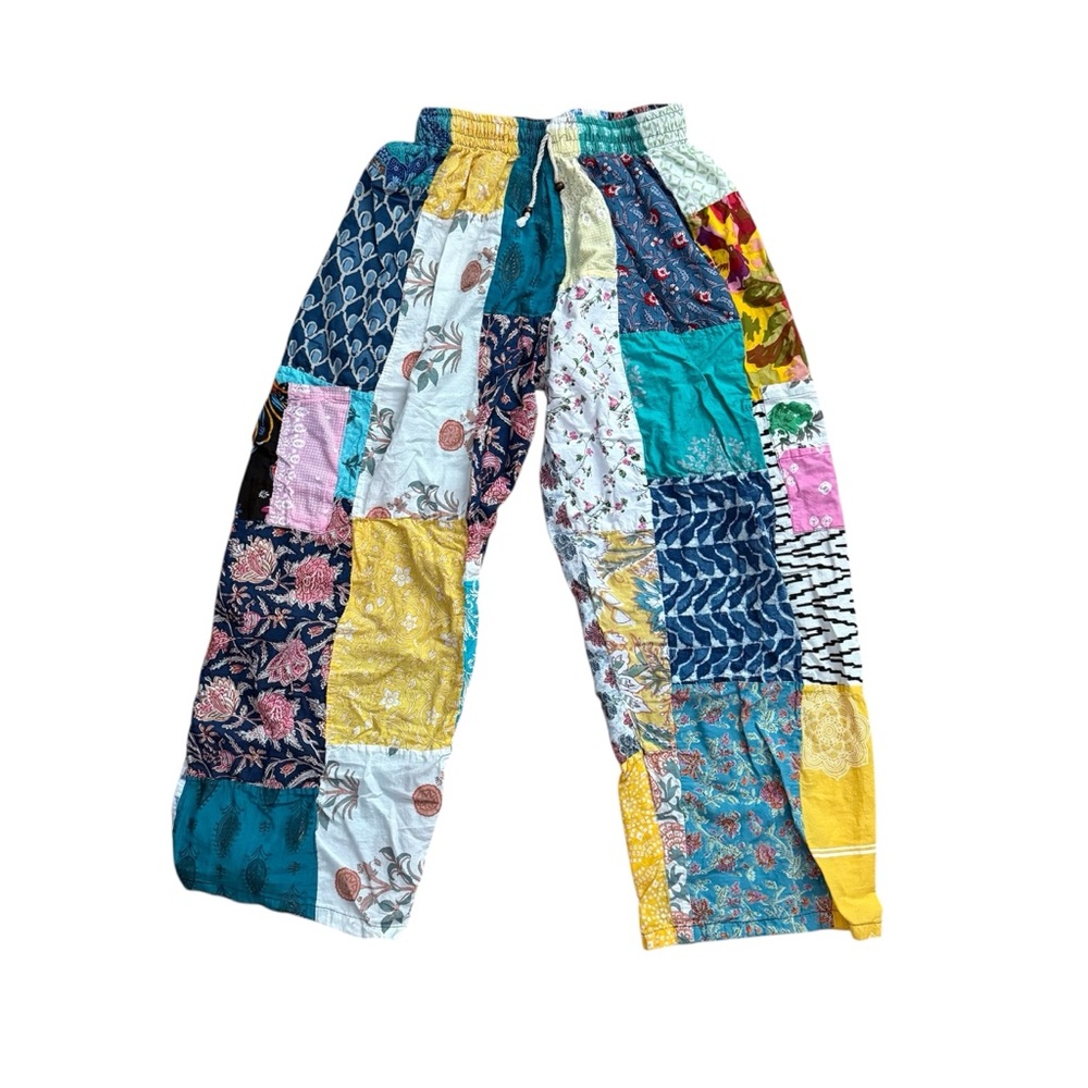 Multicolor Patchwork Women's Pants Size S 100% Co… - image 2